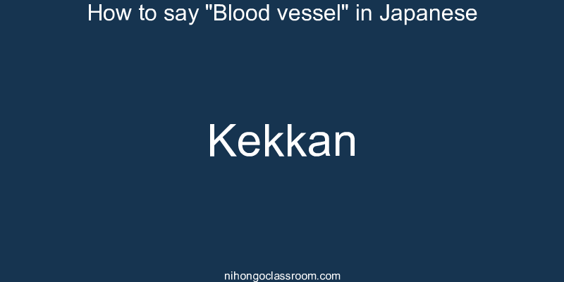 How to say "Blood vessel" in Japanese kekkan