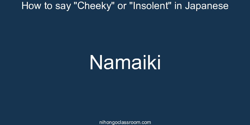 How to say "Cheeky" or "Insolent" in Japanese namaiki