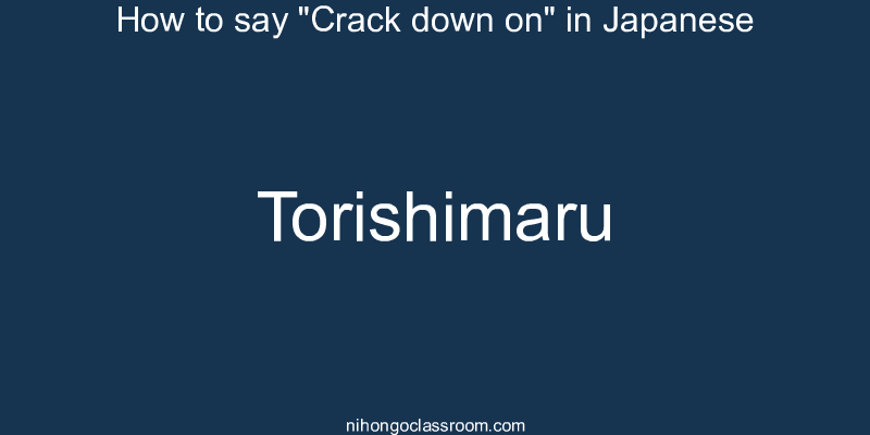 How to say "Crack down on" in Japanese torishimaru
