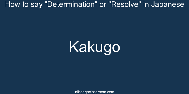 How to say "Determination" or "Resolve" in Japanese kakugo