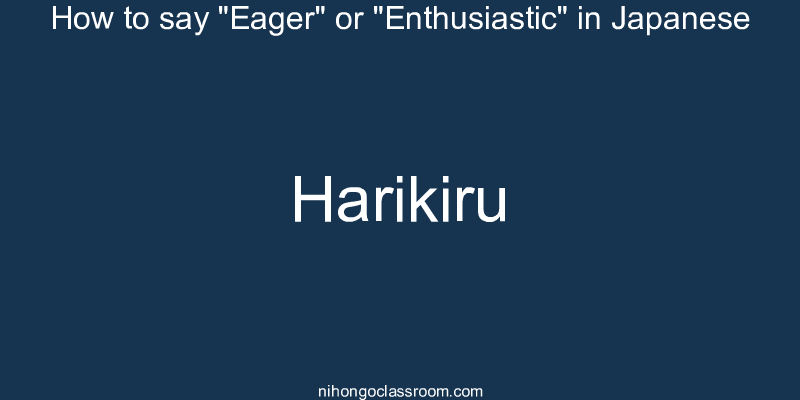 How to say "Eager" or "Enthusiastic" in Japanese harikiru