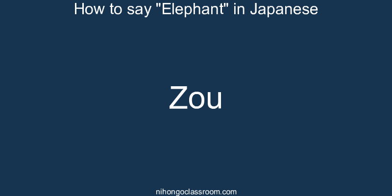 How to say "Elephant" in Japanese zou