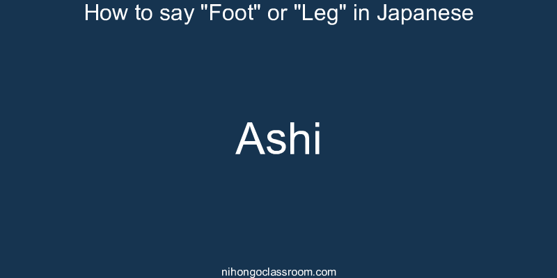 How to say "Foot" or "Leg" in Japanese ashi