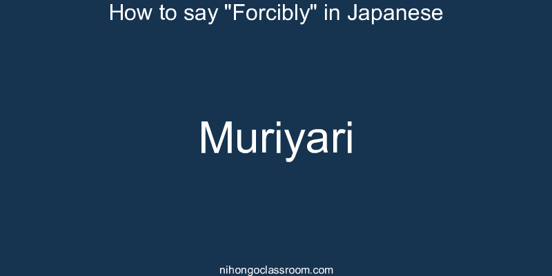 How to say "Forcibly" in Japanese muriyari