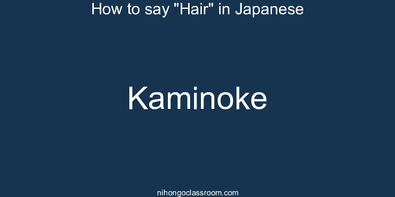 How to say "Hair" in Japanese kaminoke