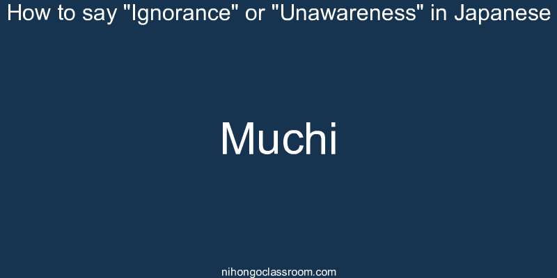 How to say "Ignorance" or "Unawareness" in Japanese muchi