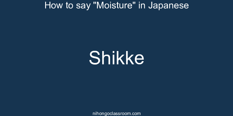 How to say "Moisture" in Japanese shikke