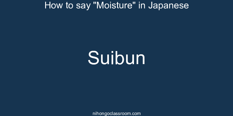 How to say "Moisture" in Japanese suibun