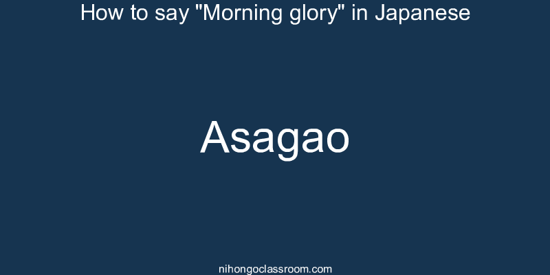How to say "Morning glory" in Japanese asagao