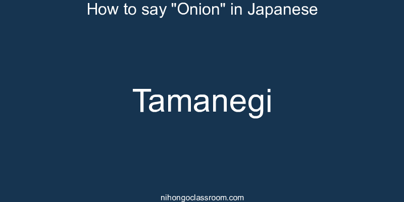 How to say "Onion" in Japanese tamanegi