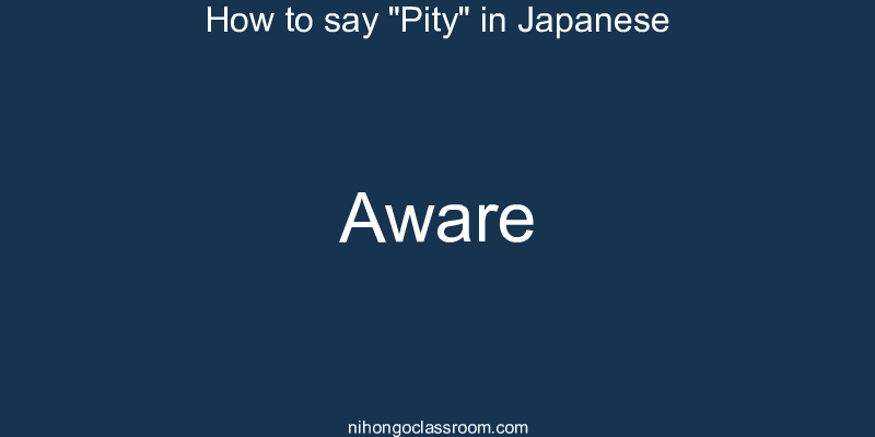 How to say "Pity" in Japanese aware