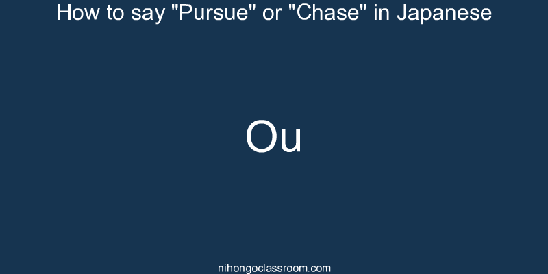 How to say "Pursue" or "Chase" in Japanese ou