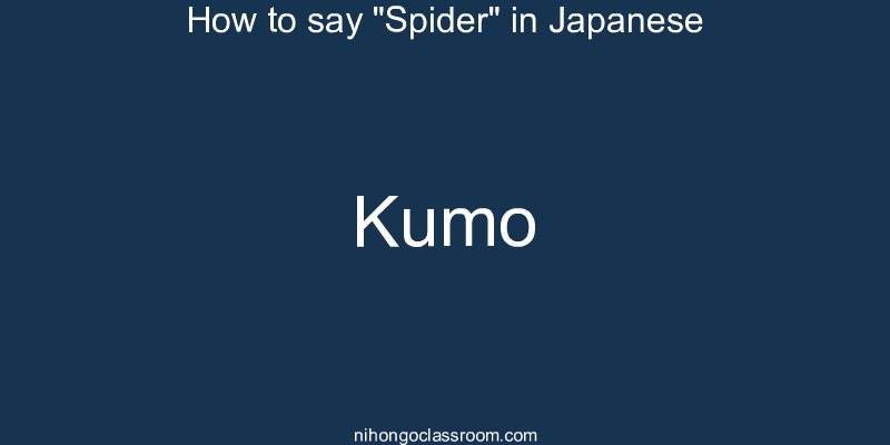 How to say "Spider" in Japanese kumo