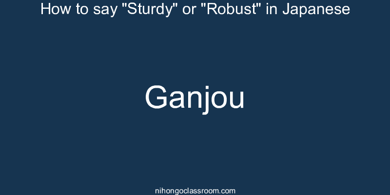 How to say "Sturdy" or "Robust" in Japanese ganjou
