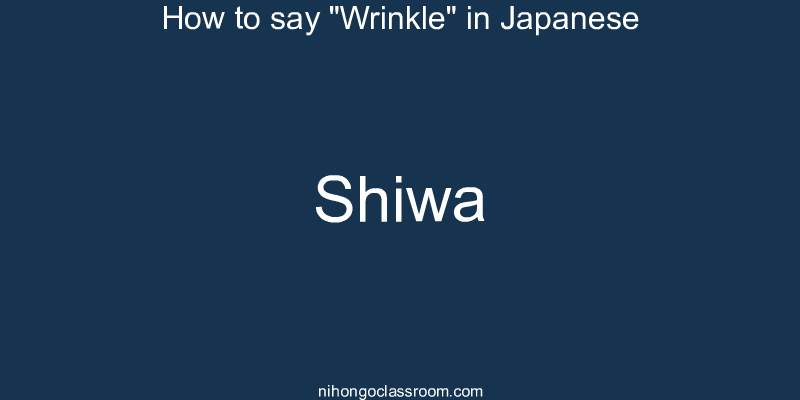 How to say "Wrinkle" in Japanese shiwa